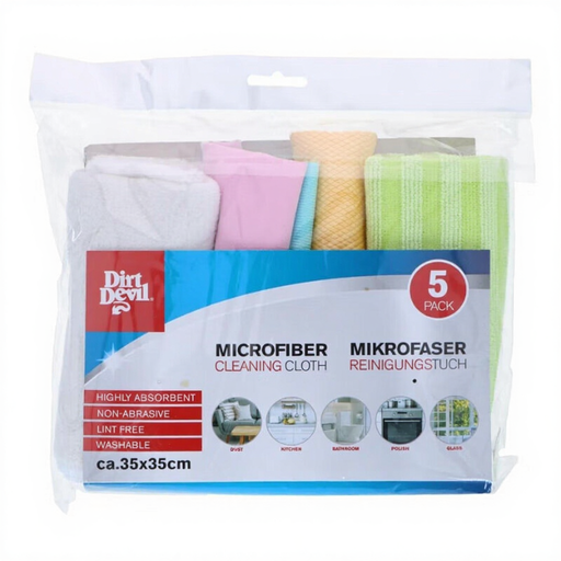 Set of 5 Super Absorbent Reusable Microfiber Cleaning Cloths