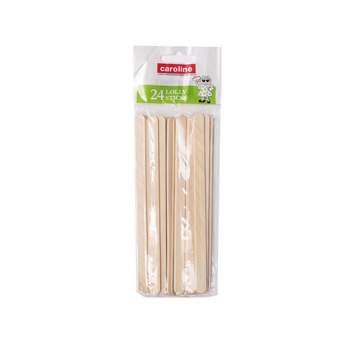 Caroline 6 inch wooden lollysticks, 150 x 10 mm, pack of 24
