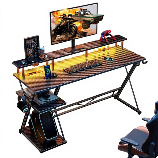 SEVEN WARRIOR Gerader Gaming Schreibtisch 140 cm