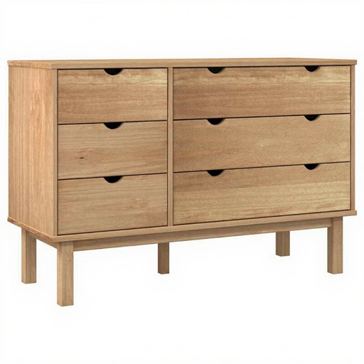vidaXL OTTA Chest of Drawers - Solid Pine Wood, 111 x 43 x 73.5 cm, Brown