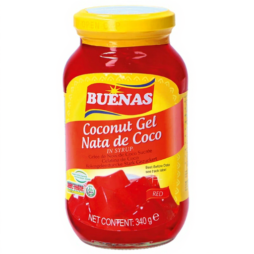 BUENAS Coconut Gel Red Nata De Coco 340g