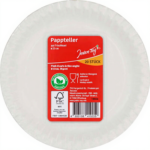 Jeden Tag Paper Plate 23cm White