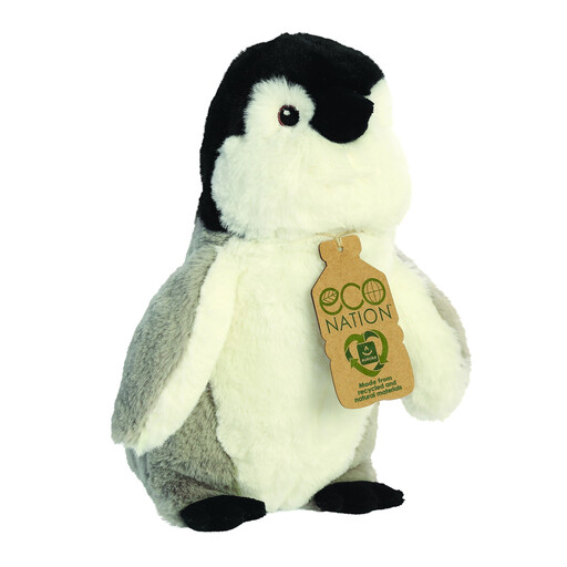 Aurora World Eco Nation Penguin Plush Toy 24cm Grey / White / Black