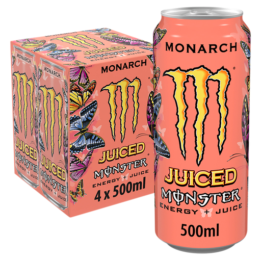 Monster Monarch Juiced Energy Juice 4 × 500ml multipack