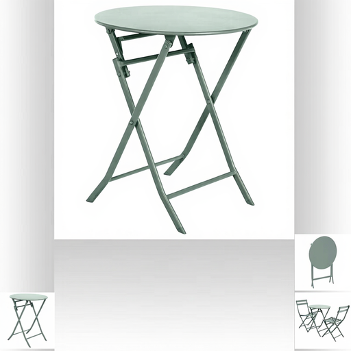 Hesperide Greensboro Folding Round Table - Olive Green, 60 x 60 x 71 cm