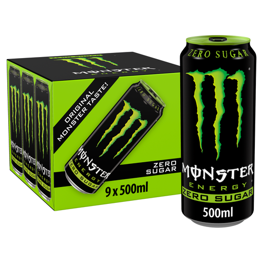 Monster Energy Drink Original Green Zero Sugar 9x500ml