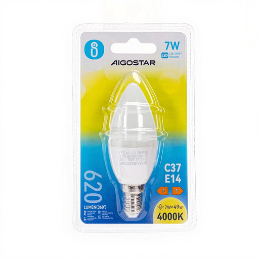 Aigostar LED A5 C37 E14 7W 4000K-White- Light Bulb