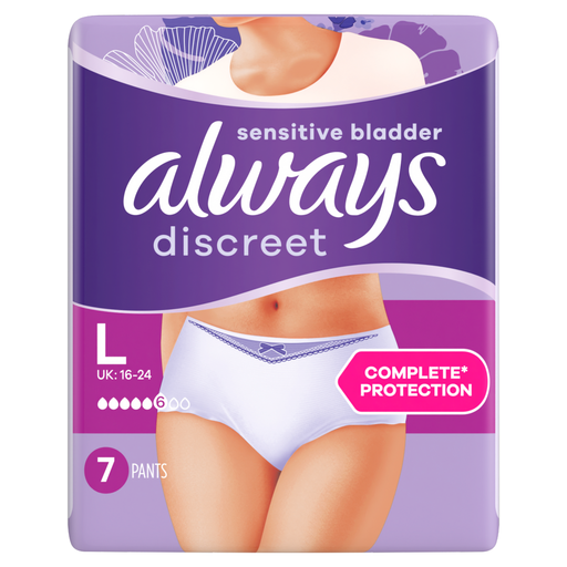 Always Discreet Incontinence Pants Women L