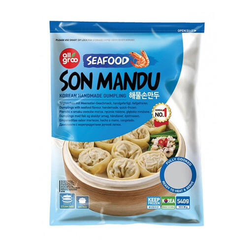 Allgroo Seafood Son Mandu in packaging