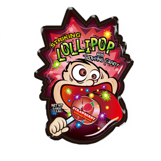 Striking Lollipop with Popping Candy - Strawberry 13.8g