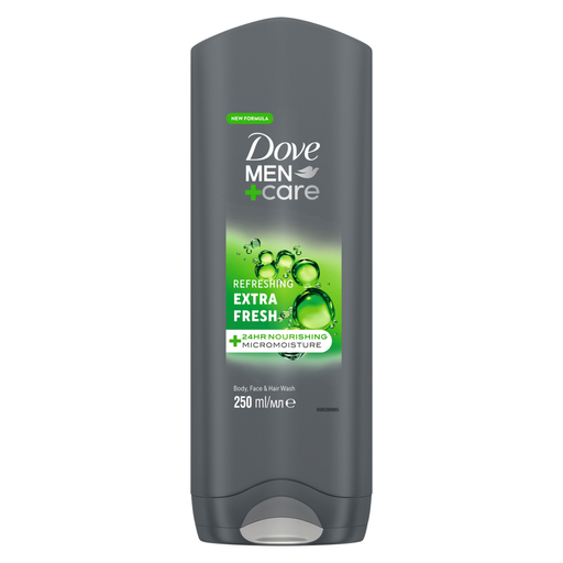 Dove Men+Care Refreshing 3-in-1 Hair Face And Body Wash Extra Fresh 250ml