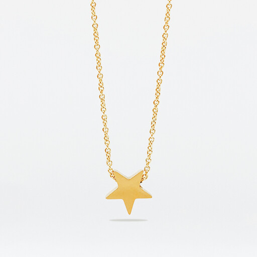 16-Inch 18K Gold Plated Star Charm Necklace