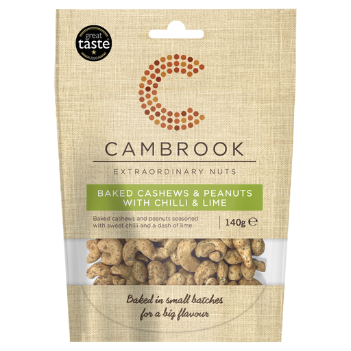 Cambrook Baked Cashews & Peanuts With Chilli & Lime 140g