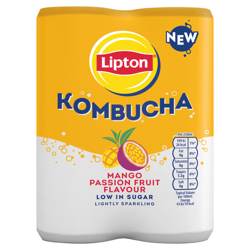 Lipton Kombucha Mango & Passionfruit 4 x 250ml