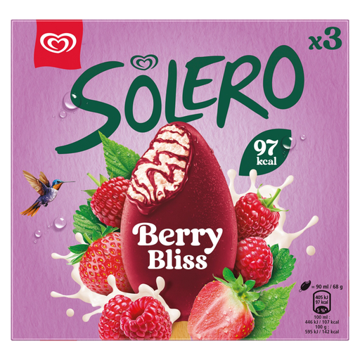 Solero Ice Cream Sticks Berry Bliss 3x 90ml