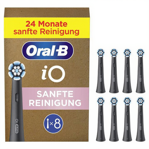 ORAL-B iO Gentle Care - Brush Heads Black - 8 Pack