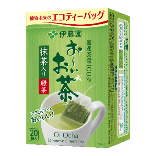 Itoen Oi Ocha Eco Green Tea with Matcha, 20 bags of 1.8 g