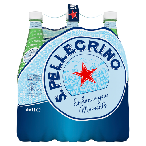 San Pellegrino Sparkling Natural Mineral Water 6 x 1L