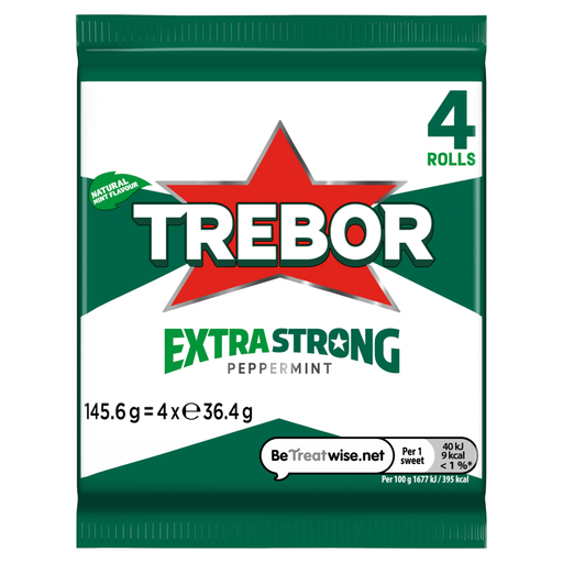 Trebor 特强薄荷糖 4 条装 145.6 g