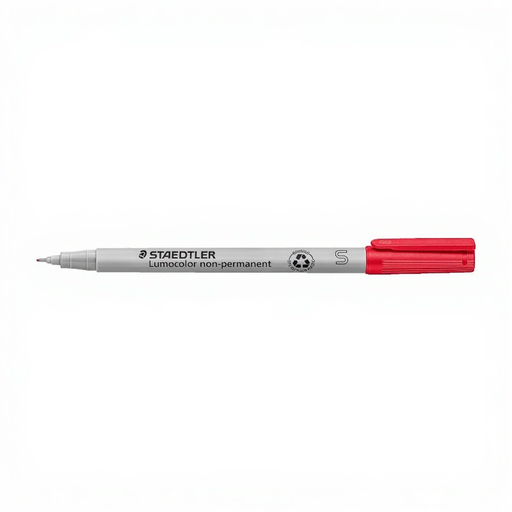 STAEDTLER Lumocolor Non-Permanent S Red Marker - Synthetic Tip S=Superfine 0.4mm