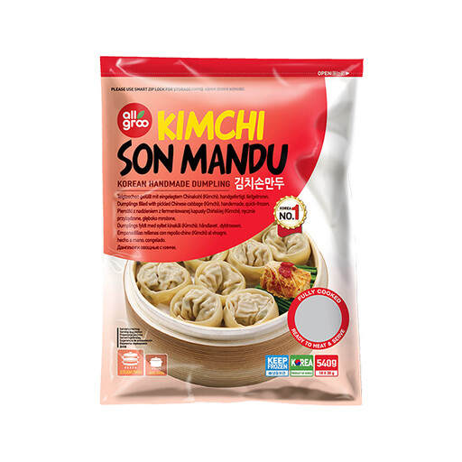 Allgroo Kimchi Son Mandu in packaging