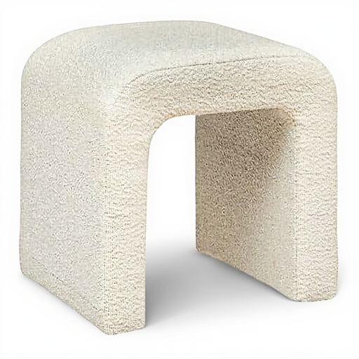 Atmosphera - Sevi Bouclé Stool - 41x35 cm - White