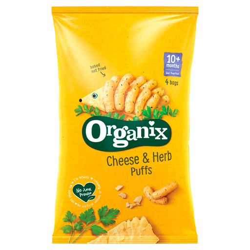 Organix Cheese and Herb Puffs 10+ Months 4x15g
