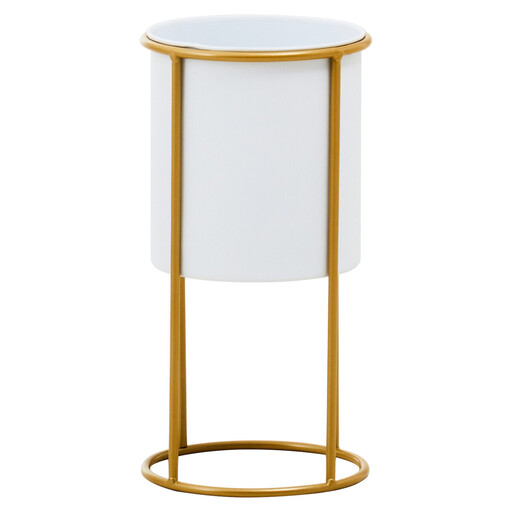 Interiors by Premier Indoor Plant Stand Trosa White/Gold Small
