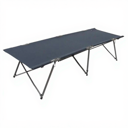 Dark Blue Folding Camping Bed Single