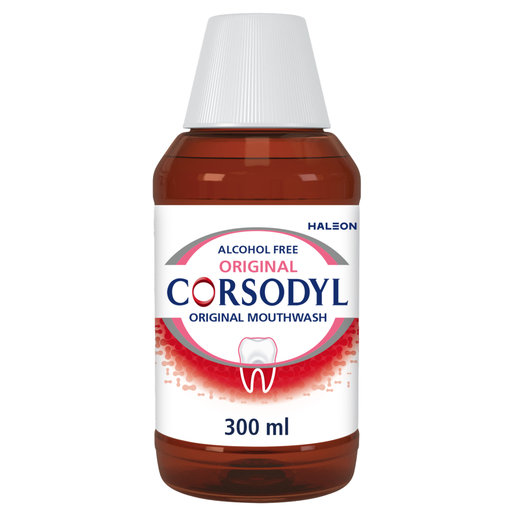 Corsodyl Medicated Antibacterial Mouthwash Original Alcohol Free 300 ml