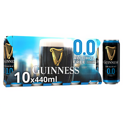 Guinness Draught 0.0% Alcohol Free Stout 10x440ml