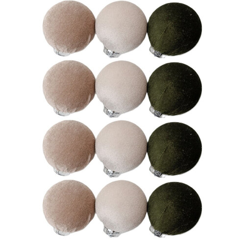 Marrybox Christmas Baubles Mink/Champagne/Emerald 12pcs