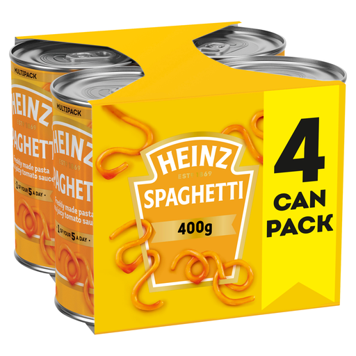 Heinz Spaghetti in Tomato Sauce, four 400 g tins