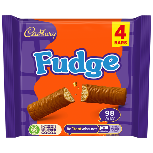 Cadbury Fudge Bar 4 Pack 88g