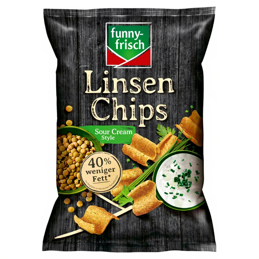 Funny-Frisch Sour Cream & Onion Lentil Chips, 90 g