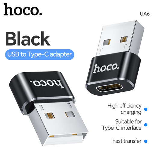 HOCO UA6 USB-A to USB-C Adapter - Black