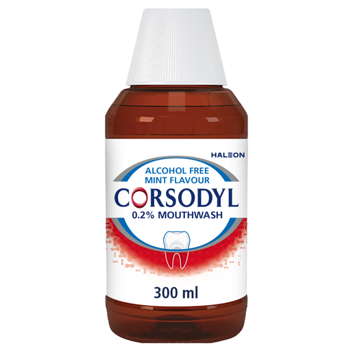 Corsodyl Medicated Antibacterial Mouthwash Alcohol Free 300ml