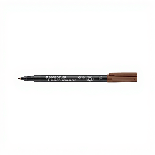 STAEDTLER Lumocolor 318 Permanent Marker, Brown, Fine Synthetic Tip (0.6mm)