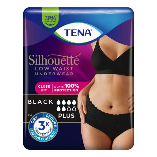 Tena Silhouette Incontinence Pants in Black