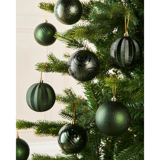 WeRChristmas Sage Green Shatterproof Baubles, 16 Pack
