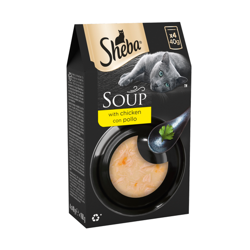 Sheba Classics Soup Adult Wet Cat Food Pouches with Chicken Fillets