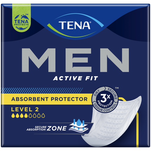 Tena Men Active Fit Absorbent Protector Level 2 Incontinence Pad 10 Pack