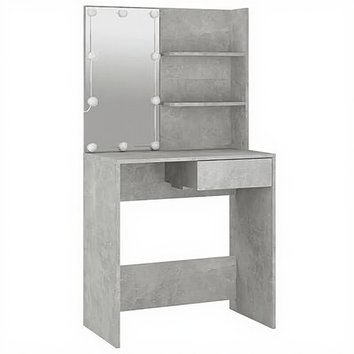 vidaXL Dressing Table with LED Lighting in concrete grey