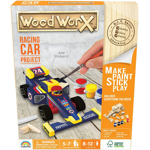 Colorific Wood WorX Racing Car Wooden Craft Kit