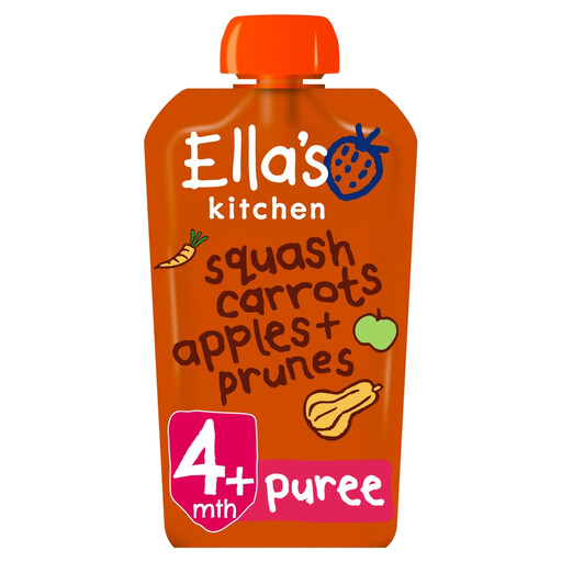 Ella's Kitchen Squash Carrot Apples Prunes 4+ Months 120g