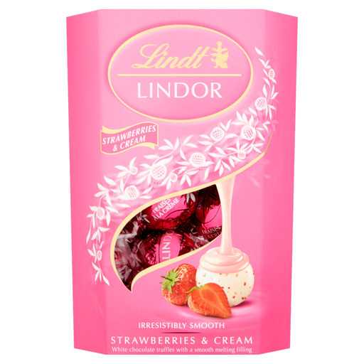 Lindt Lindor Cornet Strawberries & Cream 200g