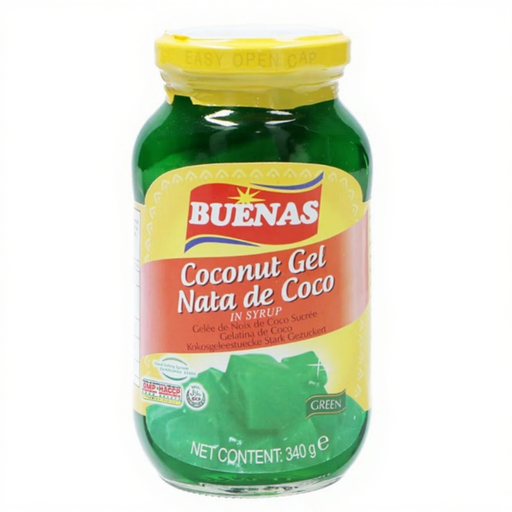 BUENAS Coconut Gel Green (Nata De Coco) 340g
