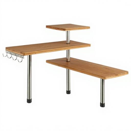 5five Bamboo Kitchen Shelf with 4 Hooks