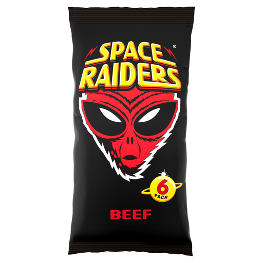 Space Raiders Beef Multipack Crisps, six 13g packs