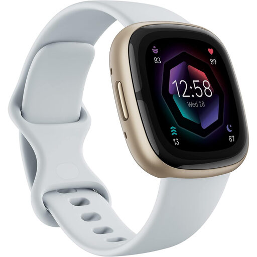 Fitbit Sense 2 in Blue Mist and Soft Gold